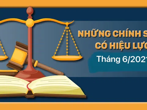 Những chính sách mới có hiệu lực từ tháng 6/2021