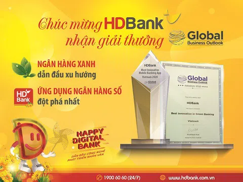 HDBank nhận giải Triển vọng Kinh doanh Toàn cầu năm 2020