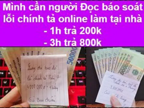 Đọc báo online, soát lỗi chính tả: Việc làm ảo, mất tiền thật!