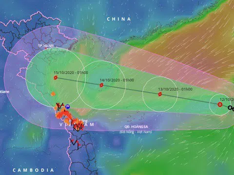 Đêm 13/10, bão số 7 với sức gió giật cấp 12 hướng vào vịnh Bắc Bộ