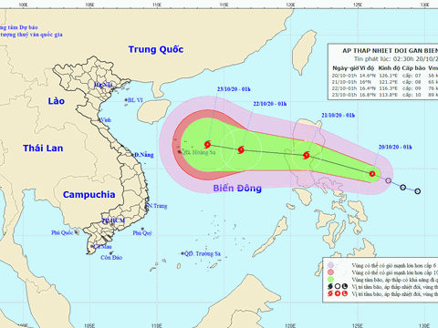 Áp thấp nhiệt đới đang hướng vào biển Đông, có khả năng mạnh lên thành bão