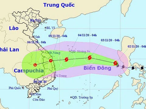 Bão Goni đã vào Biển Đông, hướng vào Đà Nẵng và Phú Yên