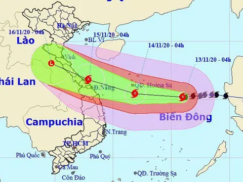 Bão Vamco giật cấp 15, “nhắm” vào miền Trung