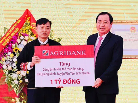 Agribank trao tặng nhà văn hoá thể thao đa năng cho xã Quang Minh - Yên Bái