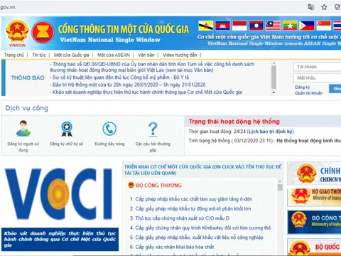 202 thủ tục hành chính kết nối Cơ chế một cửa quốc gia