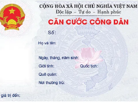 Thủ tục cấp, đổi, cấp lại thẻ căn cước công dân gắn chíp