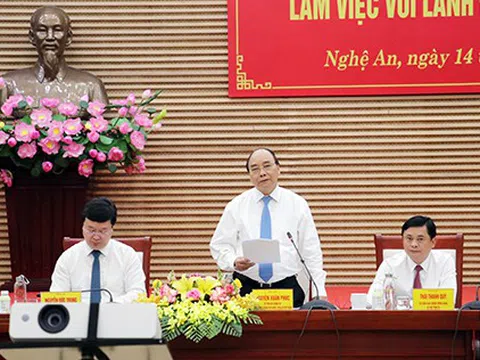 Thủ tướng Chính phủ: Nghệ An cần có mũi đột phá chiến lược, khơi thông các điểm nghẽn để phát triển