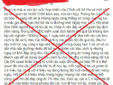 Hà Nội: Thông tin các khu cách ly tập trung Covid-19 bị quá tải là không chính xác