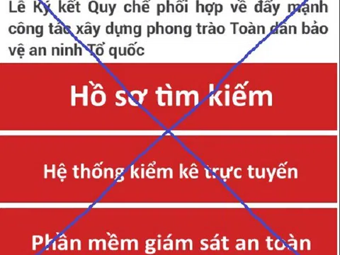 Giả mạo Cổng TTĐT Bộ Công an để thu thập thông tin cá nhân