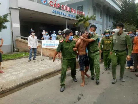 Quảng Ngãi: Khống chế nam thanh niên mang xăng đốt bệnh viện