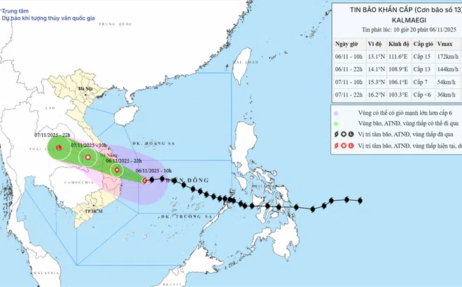 Bão số 13 đi quá nhanh, đang tiến thẳng vào đất liền nước ta gây mưa to, gió lớn đến mức nào?