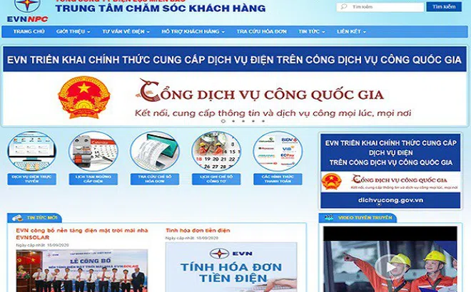Tra cứu điện năng tiêu thụ hàng ngày trên Website chăm sóc khách hàng