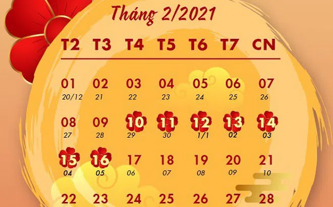Chính thức chốt lịch nghỉ Tết Nguyên đán Tân Sửu